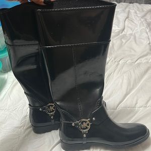 Michael Kors black rain boots